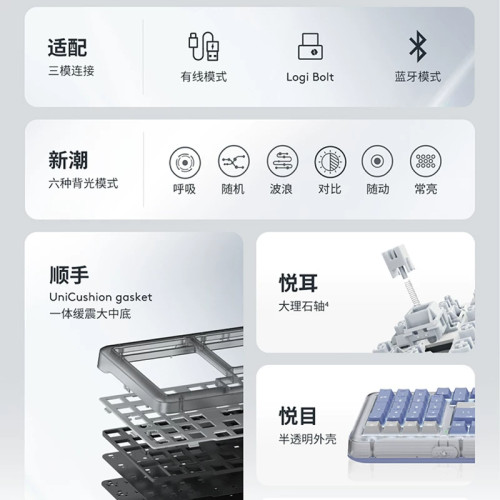 整箱4个装罗技K98M/S PLUS无线机械键盘蓝牙游戏办公电竞热插拔 - 图1
