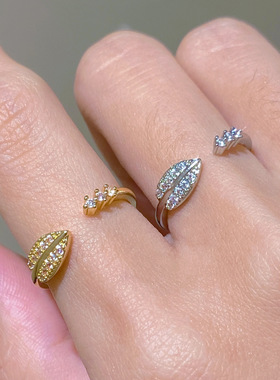 欧美外贸wish创意开口锆石戒指箭头丘比特之箭爱心镶嵌简约指环