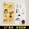 Solid wood hole board door back entrance wall storage rack children's desk background wall cloud shape hole hanging board partition