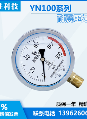 YN100  100MPa 耐震压力表 抗震压力表 抗震油压表 苏州轩胜