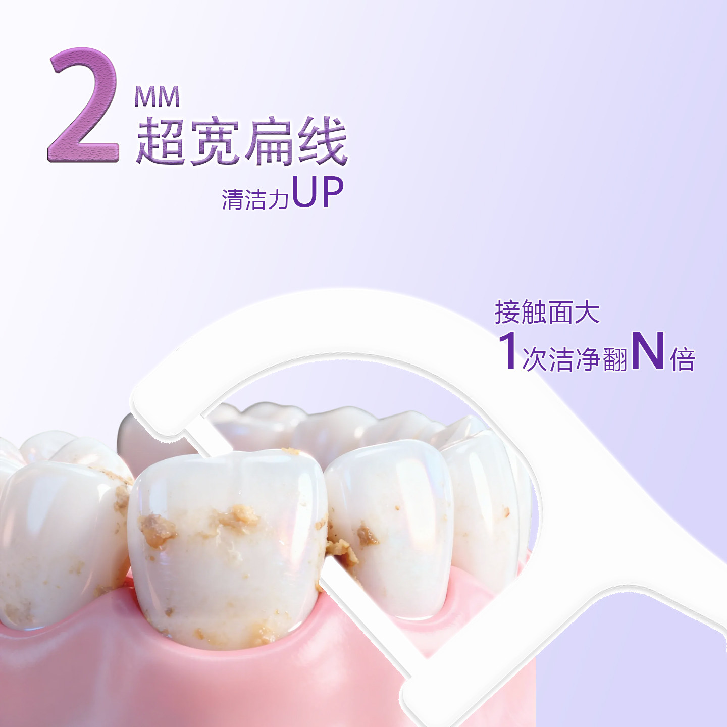 皓适舒3盒装扁线牙线棒4倍国标拉力碳酸钙物理去渍去牙缝渍