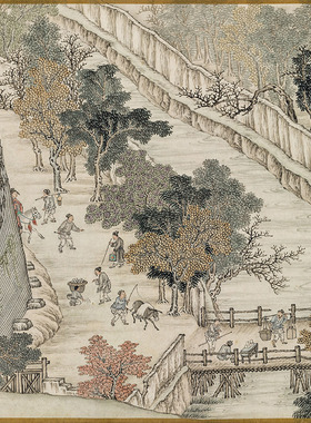 仿宋院本金陵图卷冯宁版纸本谢遂杨大章长卷高清微喷复制临摹画稿