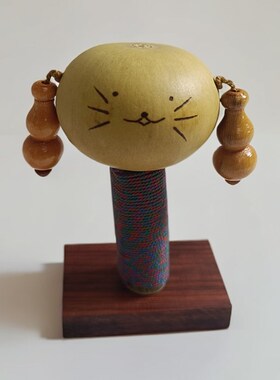 天然葫芦拨浪鼓幼儿抓握益智玩具宝宝摇铃成人解压神器纯手工定制
