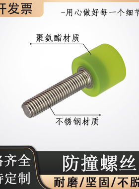 不锈钢包胶螺丝M4/M5/M6热粘接聚氨酯减震内六角防撞缓冲挡点螺栓