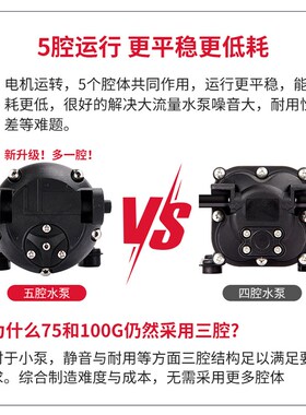 升级五腔水泵400G800G增压自吸低噪音家用净水器通用24V电机配件