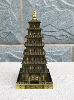 西安旅游纪念品大雁塔西安钟楼摆件金属摆件建筑装饰工艺品小礼品