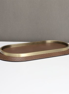 新中式托盘果盘样板房售楼部卧室书房客厅餐厅桌面只管饰品摆件