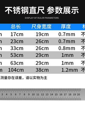 蓝胜工具钢直尺15cm/30cm/50cm不锈钢测量工具钢尺木工用绘图制图