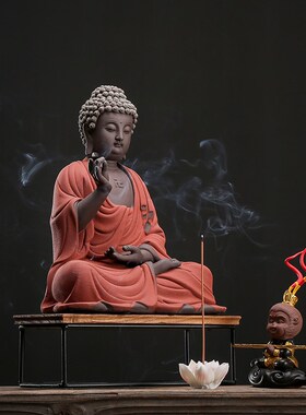 新中式如来佛像摆件陶瓷释迦摩尼家居客厅办公室创意玄关禅意装饰