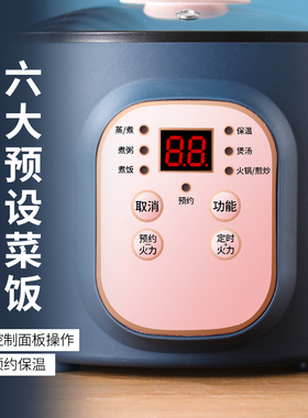 电热锅可预约定时小型多功能家用煮面锅煮饭炒菜一体锅电炒蒸煮锅