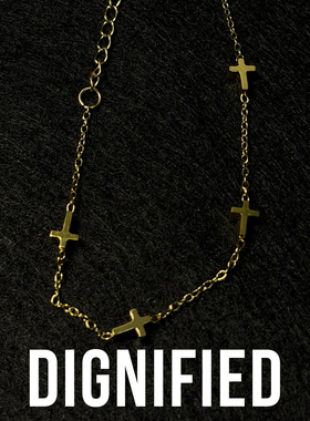 设计感复古轻奢金色十字架女手链