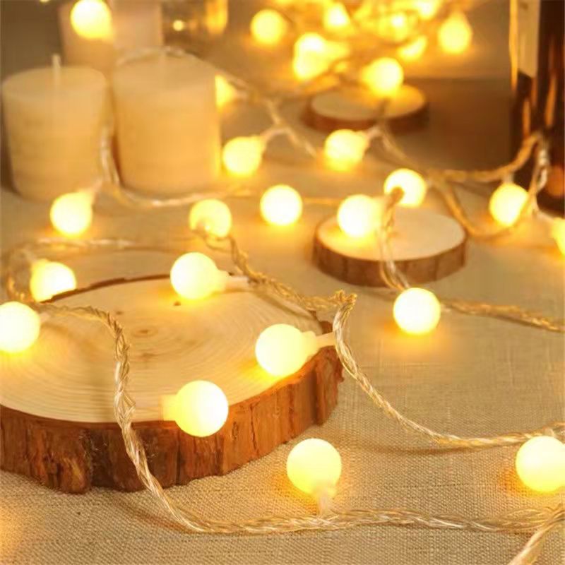 Night market stall lights outdoor camping decorative lights led bubble ball string lights canopy tent camp layout lights flashing