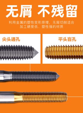 大宝TOSG镀钛挤压丝攻进口OSG挤压丝锥M0.9M1M1.21.41.624568-M20