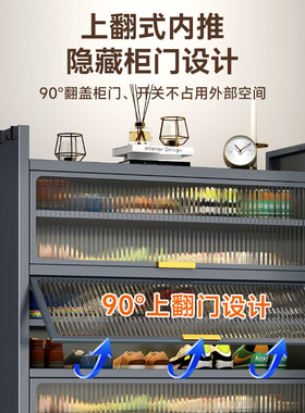 家用鞋柜钢制门口2023新款爆款落地多层防尘玄关大容量收纳鞋架子