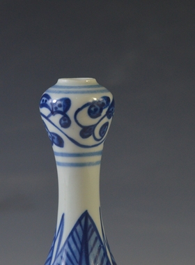 景德镇复古瓷器手工手绘青花缠枝莲纹袖珍小花瓶 家T居饰品摆件12