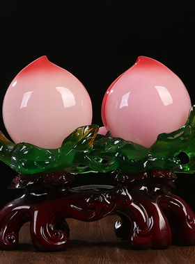 福寿双全寿桃摆件长辈生日贺寿大寿祝寿礼品送老人老年人生日礼物