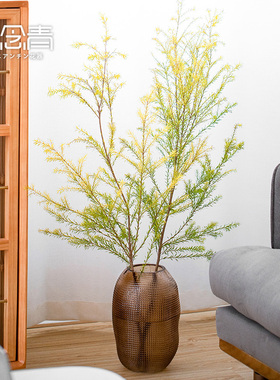 马醉木花瓶摆件雪柳百合专用客厅大肚高级感插花餐桌复古玻璃花瓶