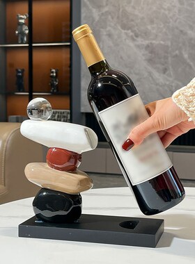 创意石来运转酒托玄关餐边柜红酒架摆件家居客厅酒柜电视柜装饰品