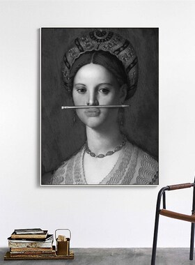 复古美人北欧风壁画70*90cm 大尺寸艺术微喷挂画 公寓装饰画