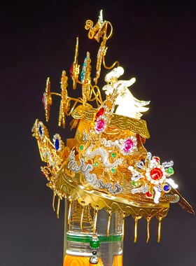 手工水钻王爷帽池府范府开漳圣王吴府千岁神明帽子神像头饰头冠