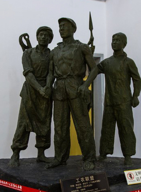 城市广场大型工人塑像制作园林景观铜雕像艺术品户外公园落地摆件