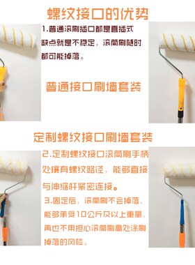 乳胶漆羊毛滚筒刷伸缩杆涂料刷墙工具无死角油漆专用刷子不掉毛