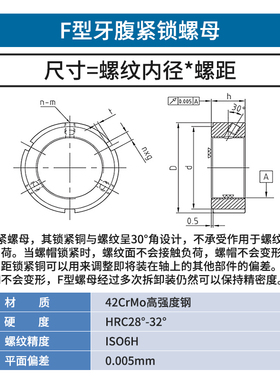 JGF型牙腹精密锁紧螺母 丝杆锁定螺帽机床M12x1.0/14/16/18*1.5P