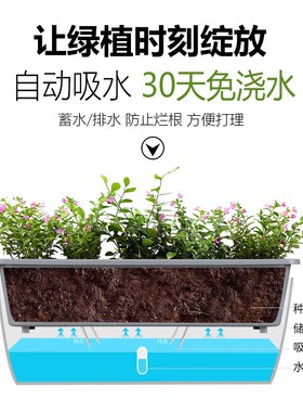 阳台种菜盆蔬菜种植专用箱超窄窗沿边长方形草莓花槽懒人花盆神器