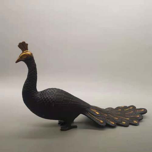 纯铜孔雀开屏摆件仿古孔雀开屏家居装饰工艺品办公纳福礼品 - 图2