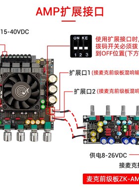 高通蓝牙功放板2.1功放芯片TPA3223 400W可扩展低音炮信号输出口