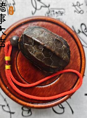 中古龟壳乌龟壳真甲壳摇爻卦天然完整文玩龟甲起卦干隆通宝草龟手