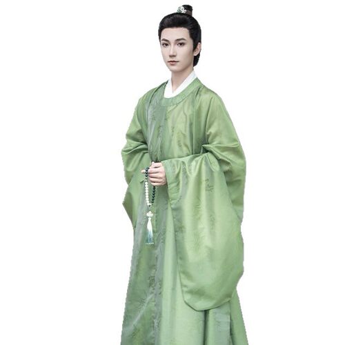 2026新款大明明制汉服男装改良日常圆领袍长衫男女同款平摆圆领袍 - 图1