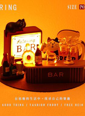 “尝尝酒酒”可爱调酒师猫创意装饰小摆件高级氛围感打造送好闺蜜