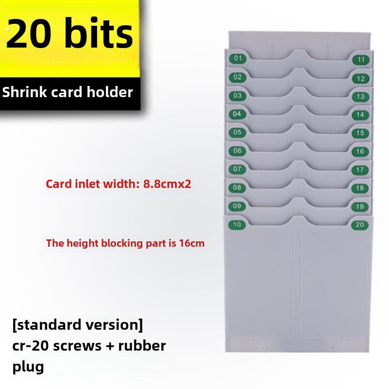 Card box fixed attendance rack combined plastic card bag management card rack punch card slot employee