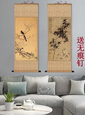 麻姑献寿白描新款图清代字画春山游骑图彷古名家人物画丝绸卷轴