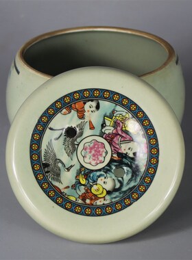 景德镇仿古陶瓷同治粉彩群婴戏图蛐蛐罐盖罐家居装饰展柜摆件收藏