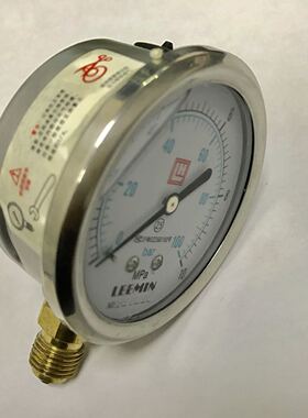 0-100bar 10bar YTN-63-I LEEMIN 耐震压力表 螺纹G1/4