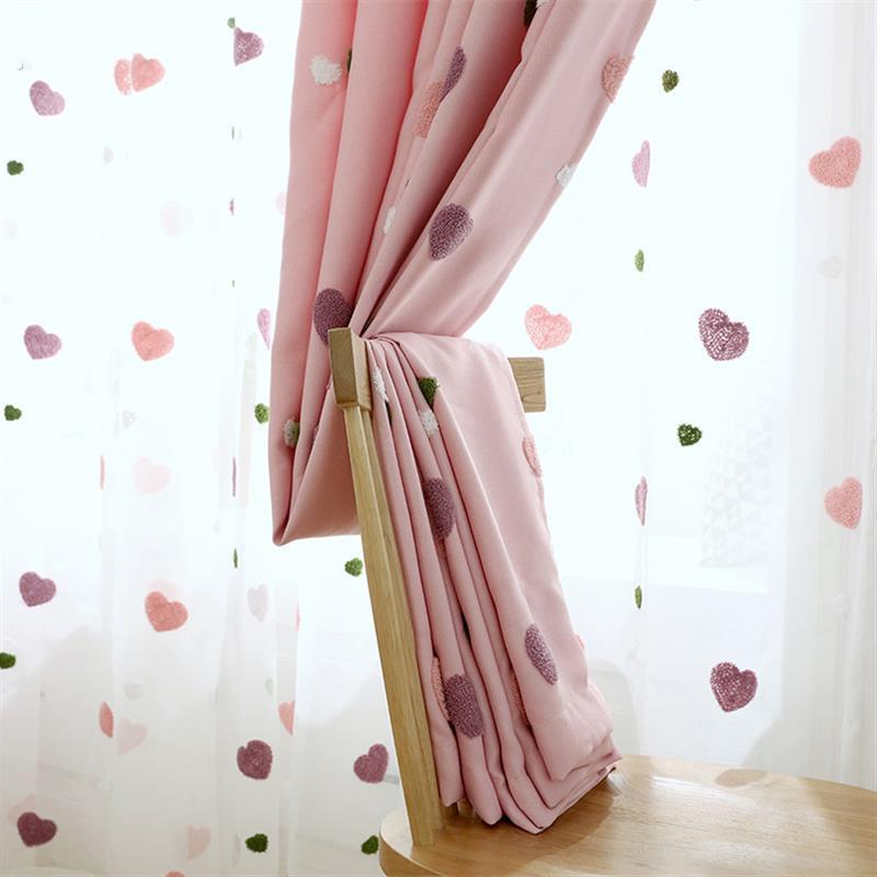 Chinese style simple modern curtains and screens for princess room pink living room bedroom bay window home fabric