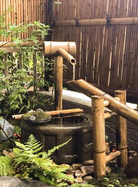 日式庭院布置惊鹿流水器水泵循环水僧都竹筒竹排室内配件支架摆件