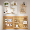 Customized hole board solid wood wall decoration partition wooden living room entrance Nordic wall hanging storage rack