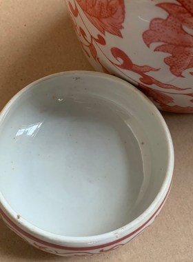 红色带盖储物罐艺术陶瓷花瓶摆件客厅干花插花器电视柜装饰陶罐