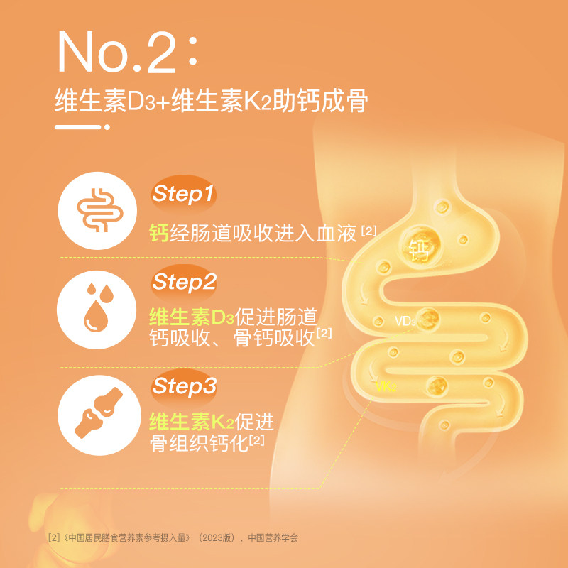 金斯利安孕妇钙片孕期女性补钙维生素D维生素K片成人钙片柠檬酸钙
