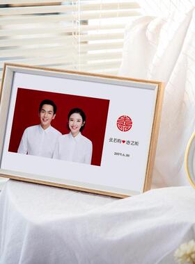 简约结婚照相框摆台、6寸7寸8寸洗照片做成树脂相框挂墙带框