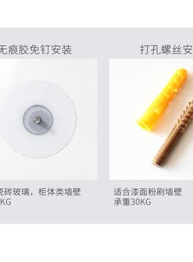 关衣帽免打孔玄实木墙上入户客日式宿钩舍门后衣厅服挂钩神器黏钩