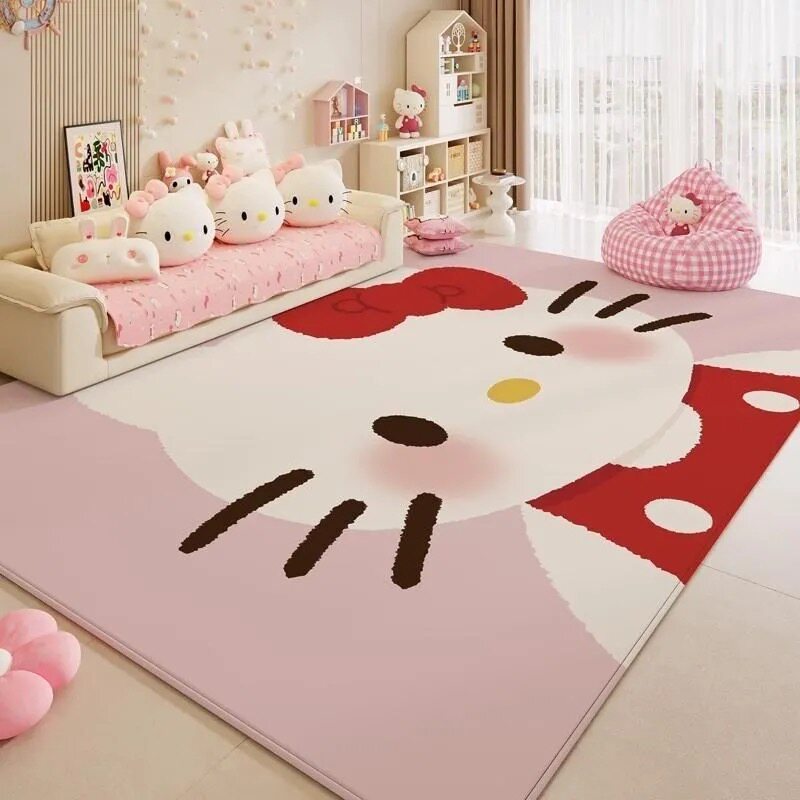 Cartoon cute pink cat diatom mud wear-resistant carpet
