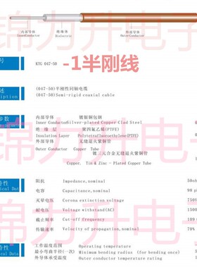 RF射频线半刚线-1 -2 -3 141线 086 047 50欧姆同轴线高频线钢性