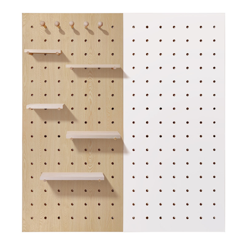 Hole board solid wood custom wall entrance hanging board bookshelf storage rack decorative hole wall partition layer board storage rack