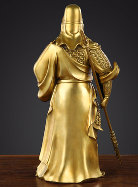 纯铜关公关二爷铜武财神佛像客厅供奉神像关羽武圣关公像开业摆件