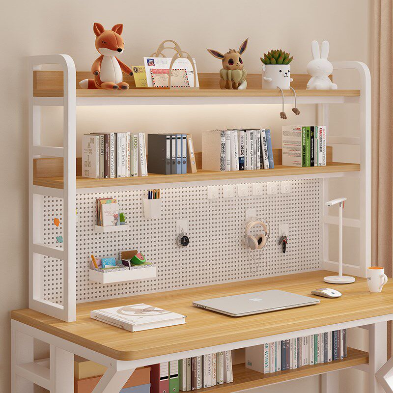 Desktop storage rack Office desk desk multi-layer iron table shelves student study table storage hole board bookshelf
