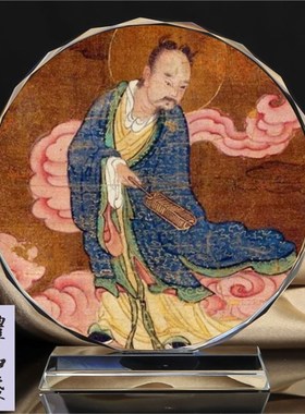 四大天师感天大帝神像许逊真君 许天师画像 水晶摆件工艺品创意